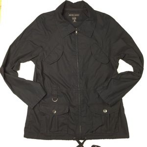 Jones New York M Black Cotton Lightweight Jacket F